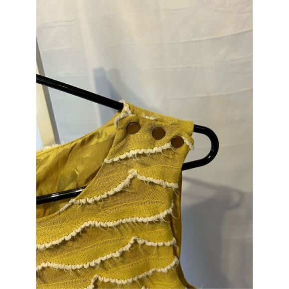 I. Madeline scalloped knit yellow dress medium - Picture 4 of 9